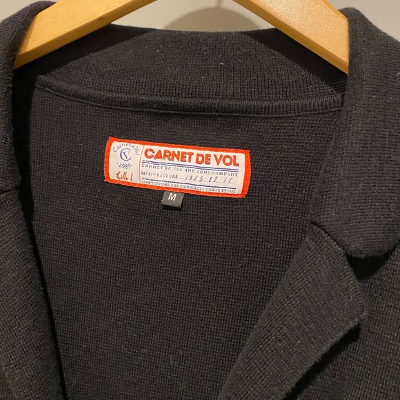 Throwback CARNET DE VOL 2-Button Cotton Knit Cardigan with Lapels - Mens M - Picture 2 of 9
